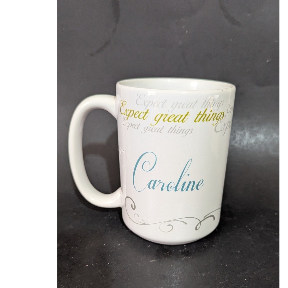 Personalization Mall Caroline Expect Great Things Genesis 1:1 Coffee Mug White